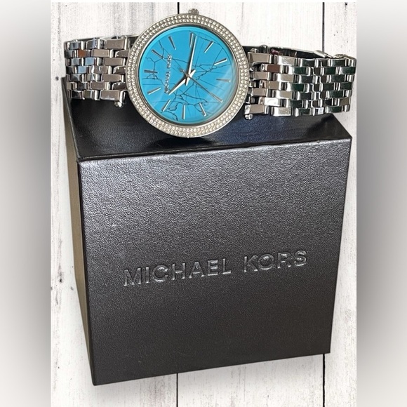 Michael Kors Women’s Silver and Turquoise Dial Face with Crystals Darci MK3403 - Picture 11 of 11